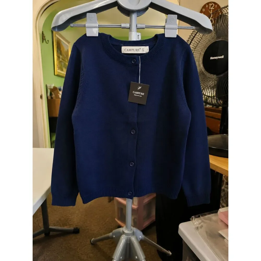 Campure Kids Blue Button Cardigan Sweater Size 5 Years NWT